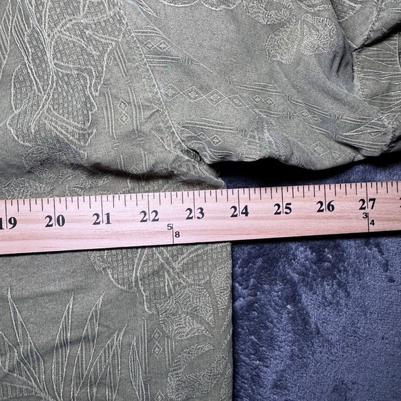 Tommy Bahama Shirt Mens L Silk Button Up Green Floral Camp Hawaiian Loop Collar - Picture 5 of 6